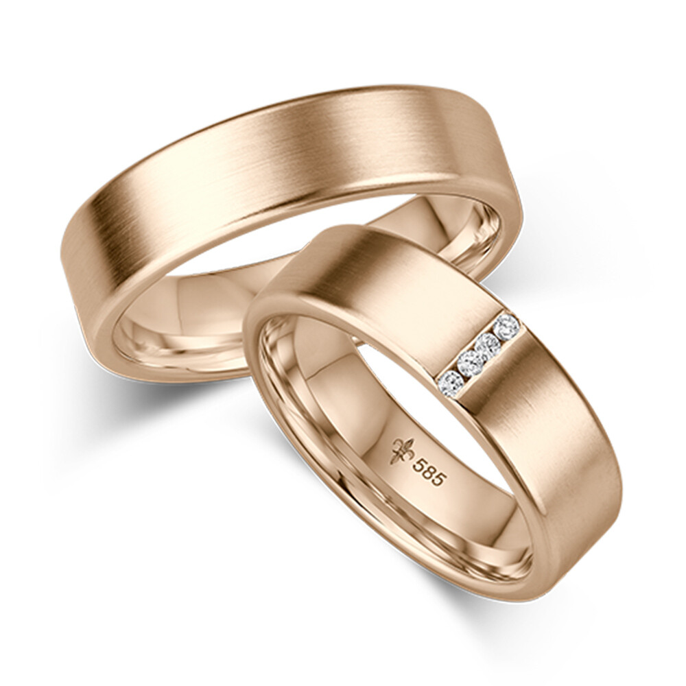 Giloy Trauringe Juliette TR-0-00007 & TR-1-00007 Roségold