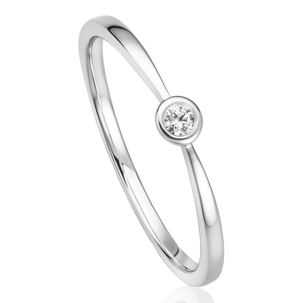 bella luce Solitaire Ring Weißgold Brillant 0.040 ct. w/si