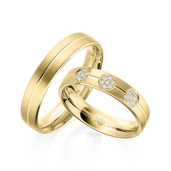 Paar Trauringe / Eheringe Gelbgold 333/- zus. 0,105 ct, tw, si - RU-1605-5