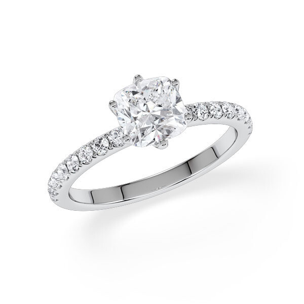 Hollywood Ring Cushion Platin Rubin 1880
