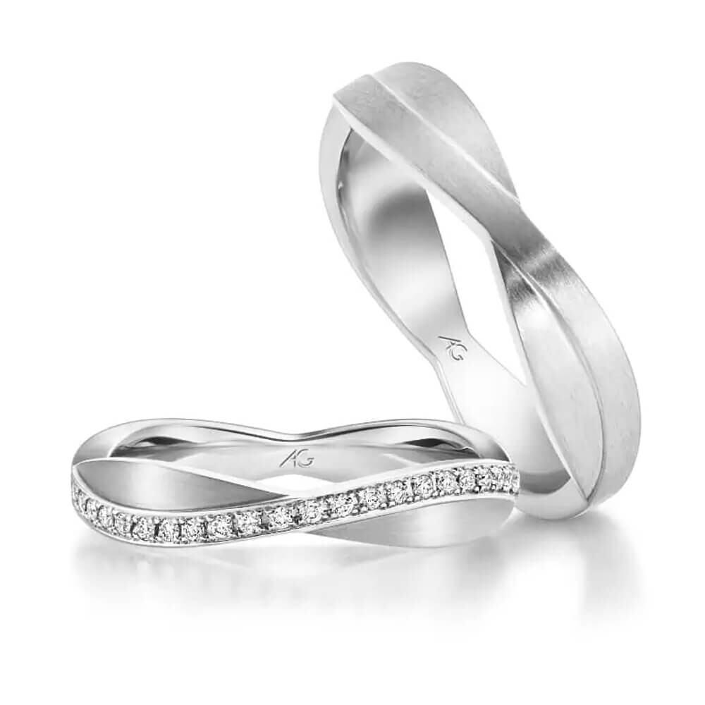 Trauringe aus Weißgold Gerstner 31620 & 31606