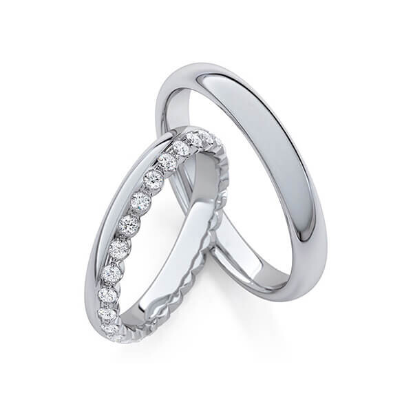Trauringe Memoire Platin 600 Brillant zus. 0,540 ct. tw, si Rubin RU-1761