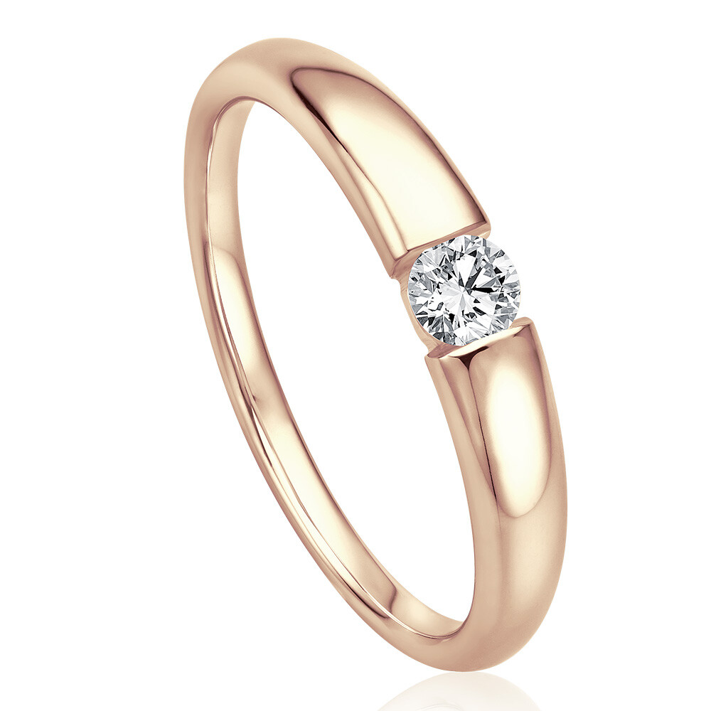 bella luce Solitaire Ring Roségold Brillant 0.170 ct. w/si