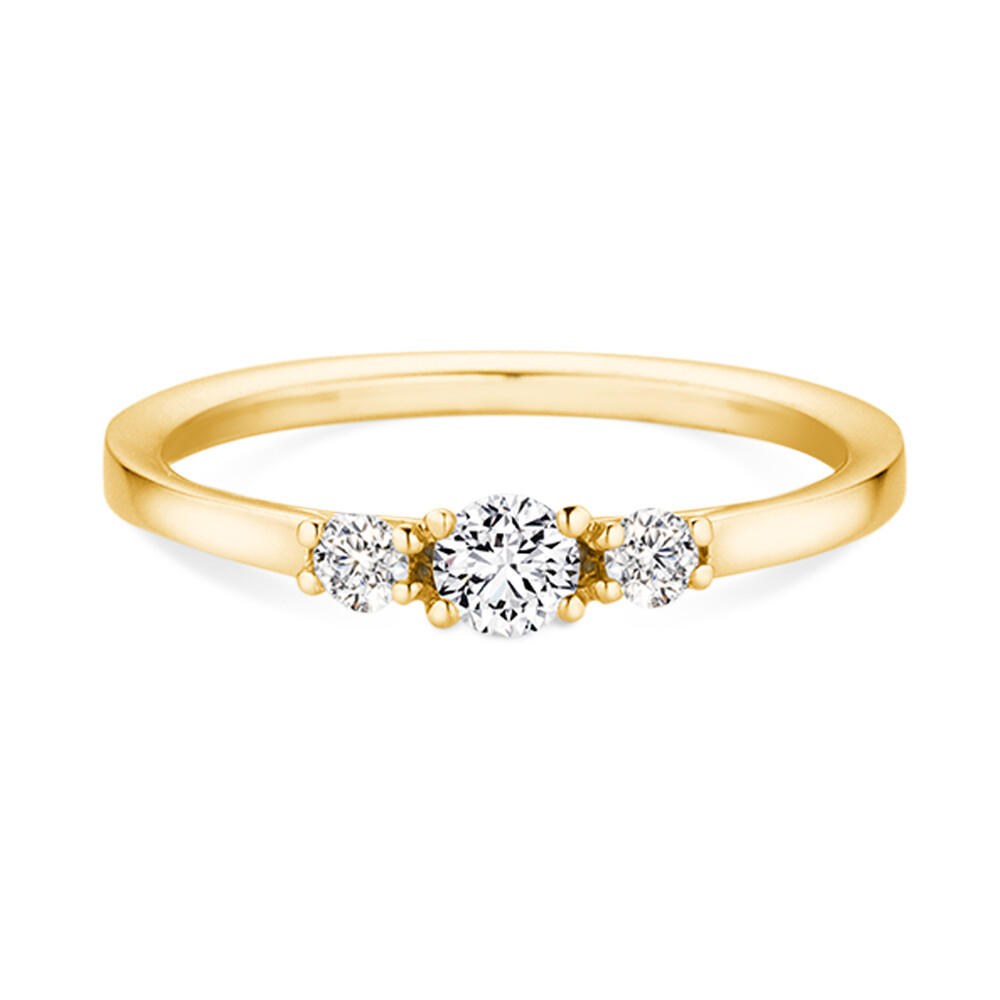 Verlobungsring aus Gelbgold mit 3 Brillanten Dettinger 27200