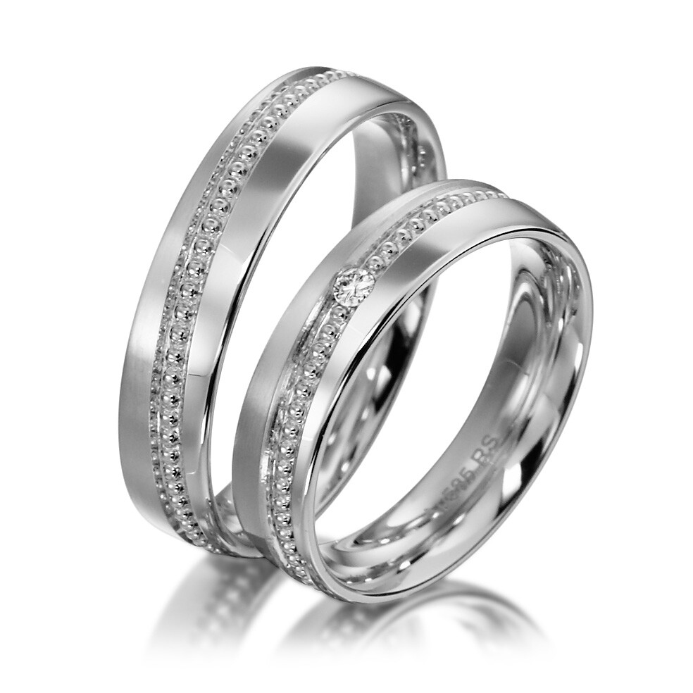 Sickinger Trauringe Weißgold Brillant SC-1139-1