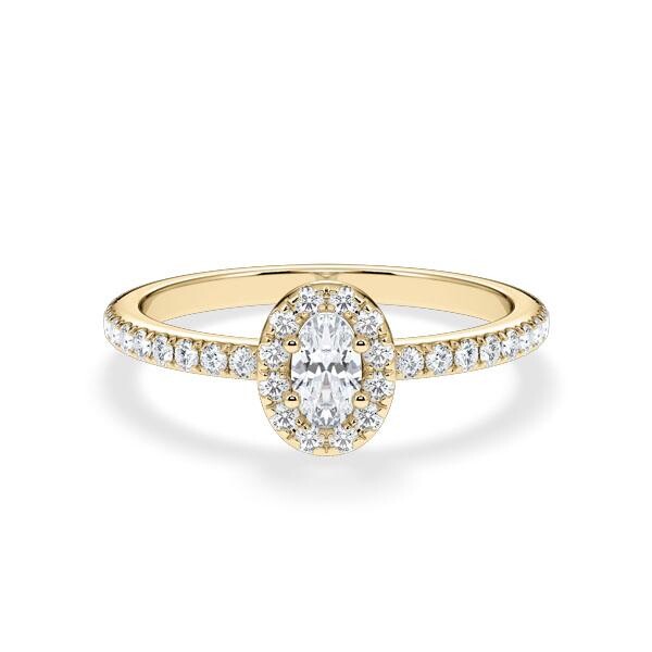 Verlobungsring Gelbgold 750/- zus. 0,730 ct, tw, vs - RU-1902-22
