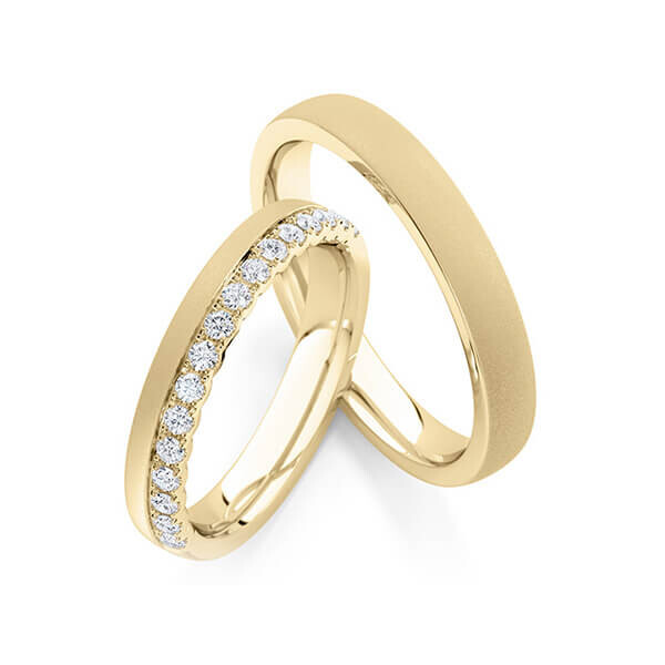 Paar Trauringe / Eheringe Gelbgold 333/- zus. 0,320 ct, tw, si - RU-1765-1