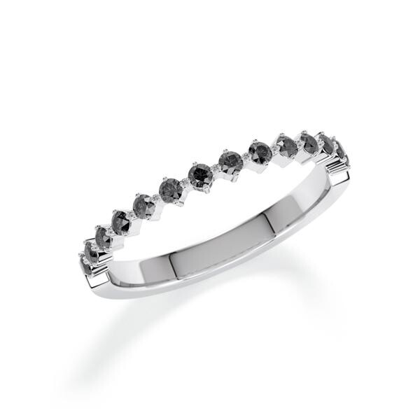 Memoire- Vorsteckring Weißgold 333 zus. 0,260ct. Black Rubin 1806