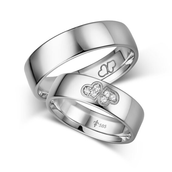 Giloy Trauringe TR-0-00055 & TR-1-00055 Fabienne Weißgold