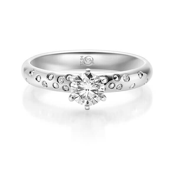 Diamantring Graugold 375 & Graugold 375 zus. 0,530 ct, Lab-Grown & tw,si Brillant Rubin RU-1726-19