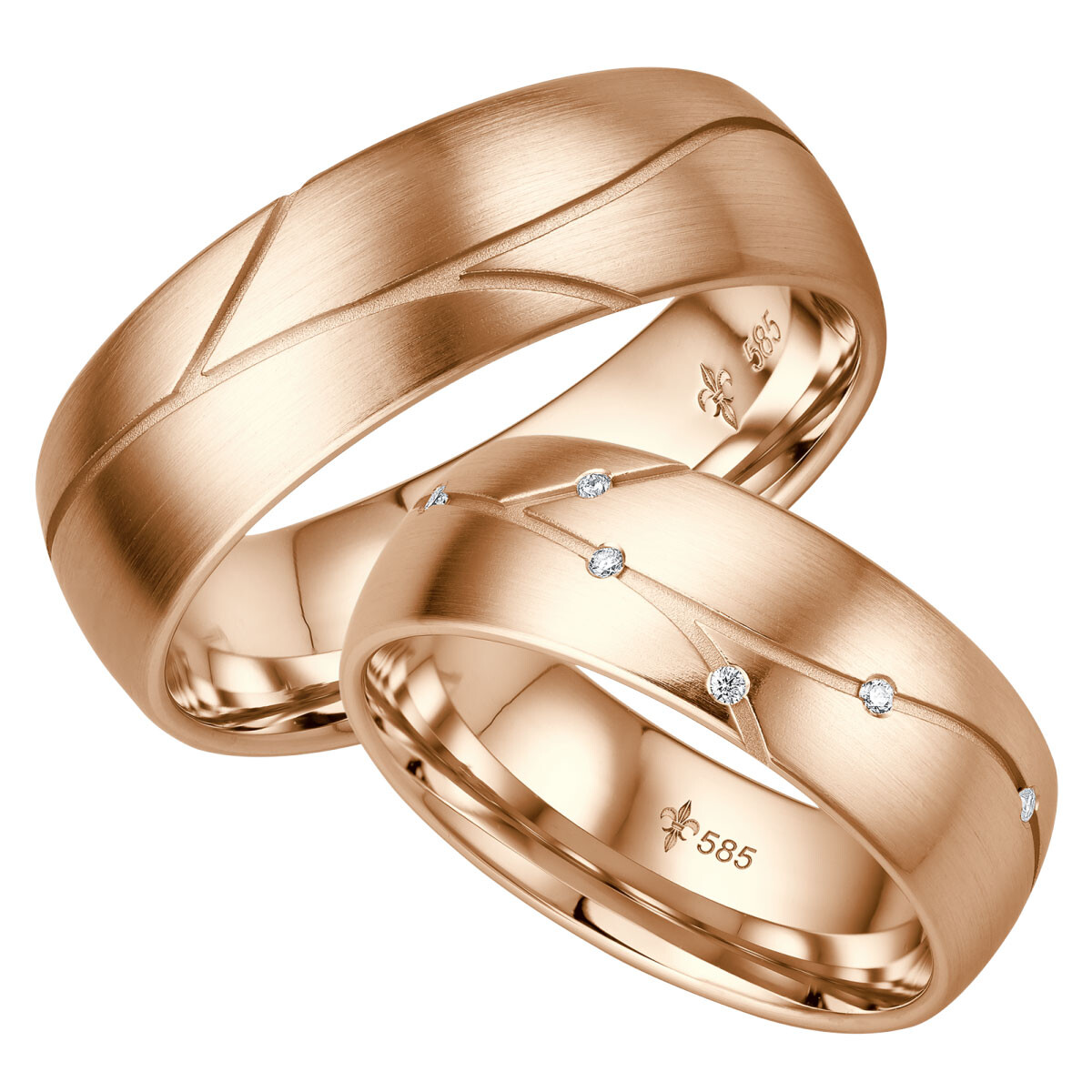 Giloy Trauringe Isabelle Rotgold TR-0-00018 & TR-1-00018