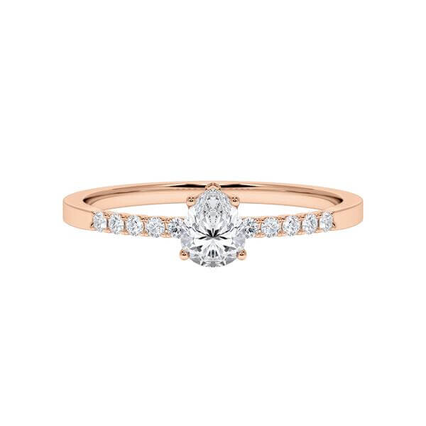 Verlobungsring Rotgold 333/- zus. 0,400 ct, tw, vs & tw, si - RU-1790-3