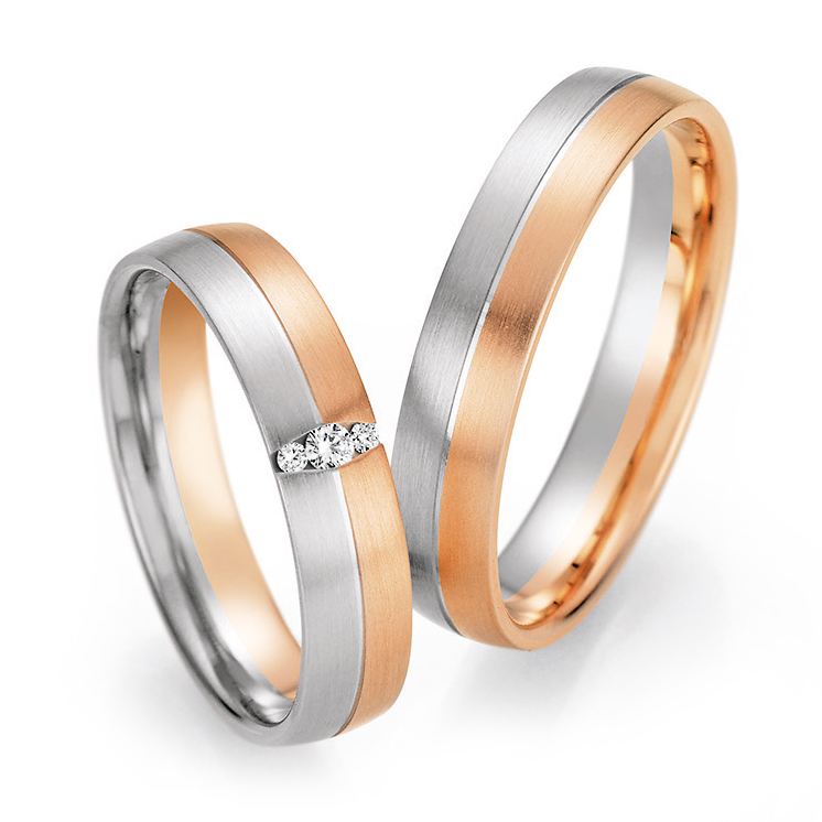 Ruesch Trauringe 66/46090 & 66/46100 aus Weißgold 585 & Rotgold 585