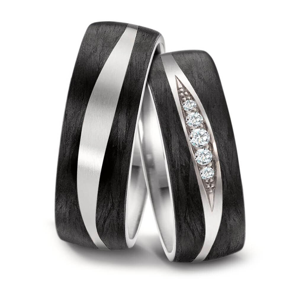 TitanFactory Trauringe Titan Carbon Brillant 52548