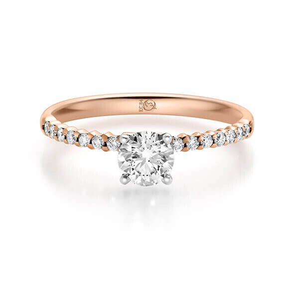Diamantring Rotgold Design 7 Brillant Rubin RU-1724
