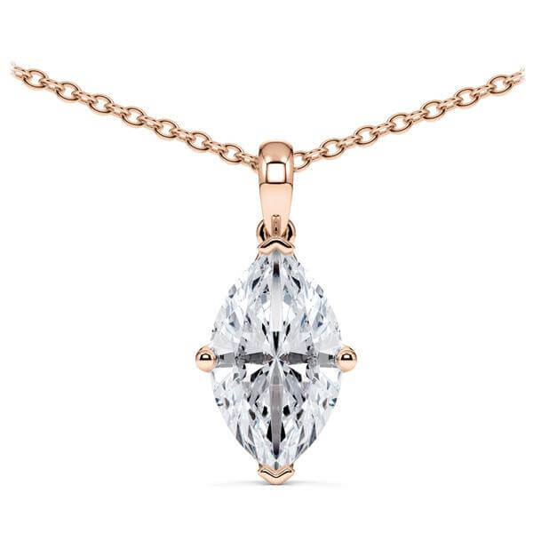 Collier Rotgold 585 Marquise-Diamant zus. 2,000 ct, tw, vs Rubin RU-1781-24