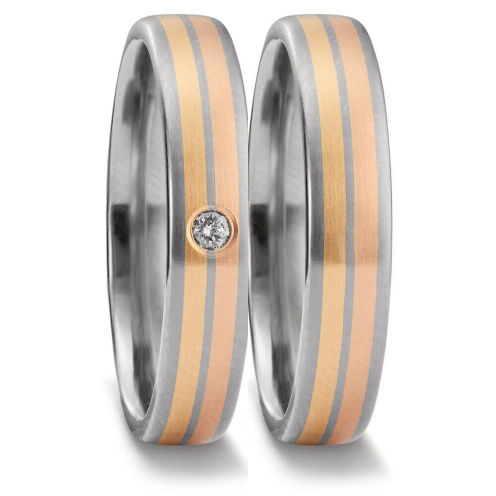Trauringe Titan Gelb-/Rotgold 750 Brillant TitanFactory 52695