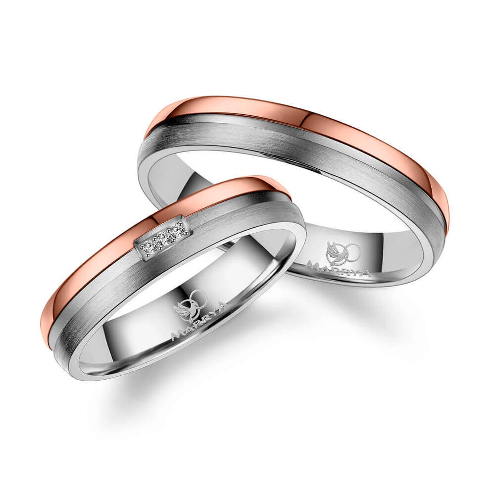 Trauringe Partnerringe Titan Rotgold Marrya TI-14