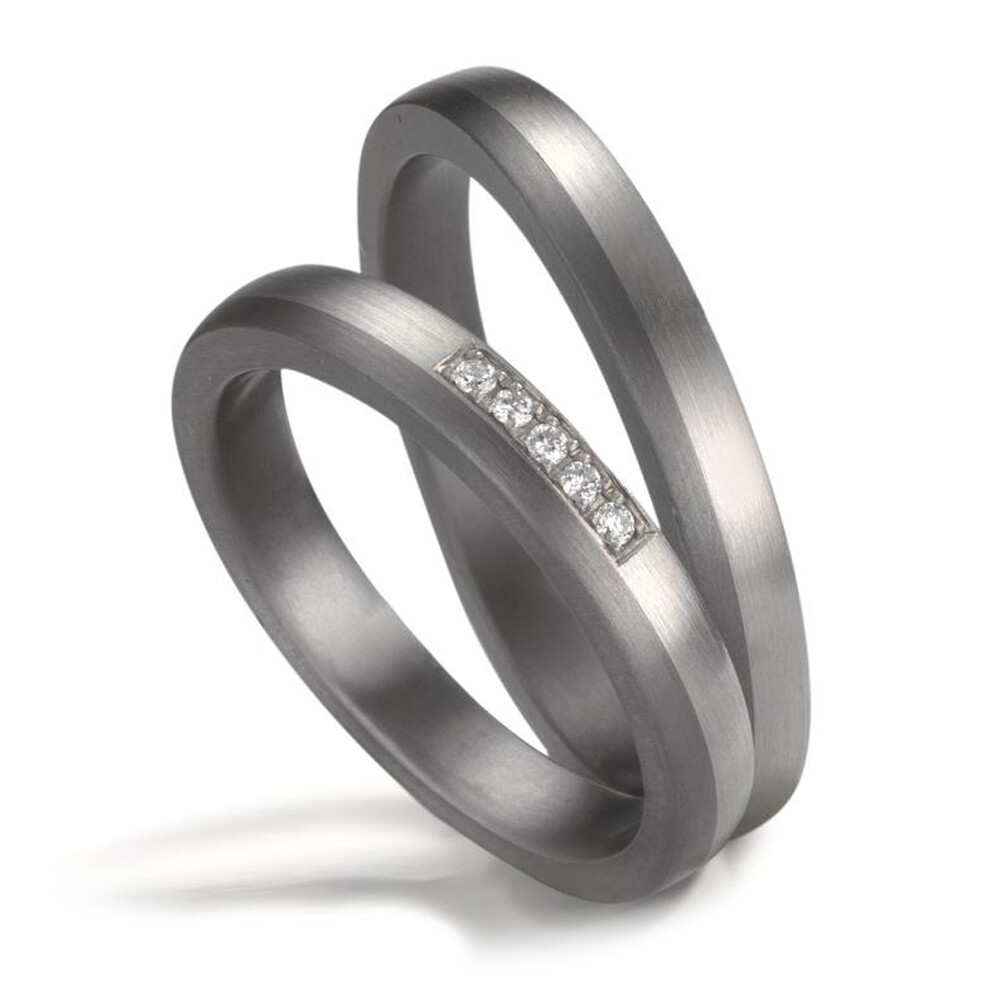 Trauringe aus Tantal & Platin Brillant TeNo 601864 & 601865