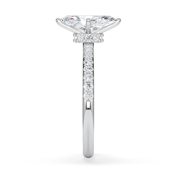 Ring Veiled Halo Marquise Diamant Weißgold Rubin 1892
