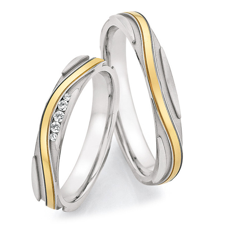 Trauringe Edelstahl-Gelbgold 585 88/24010 & 88/24020