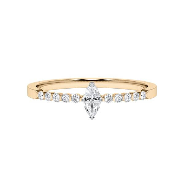 Diamantring Roségold 585 & Platin 950 Marquise-Diamant zus. 0,300ct. Rubin RU-1792