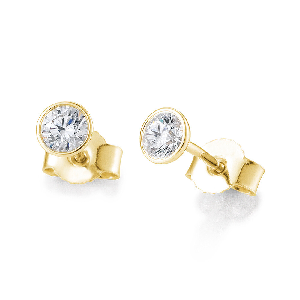 Ohrstecker Zarge Gelbgold Brillant BR782