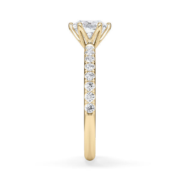 Hollywood Ring Cushion Gelbgold Rubin 1880
