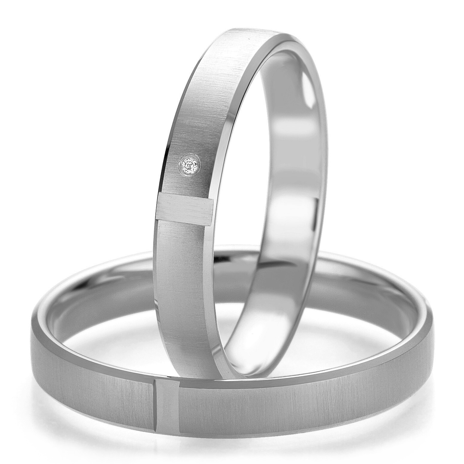 Breuning Trauringe 48/07121 & 48/07122 Weißgold