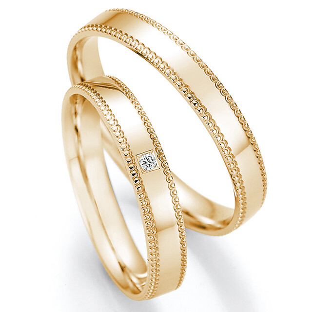 Collection Ruesch Trauringe Gelbgold Millgriff Perlfuge - 66/61150 & 66/61160