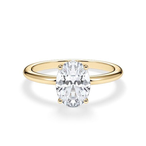 Verlobungsring Gelbgold 750/- zus. 1,570 ct, LAB - e, vs2 & tw, vs - RU-1902-23