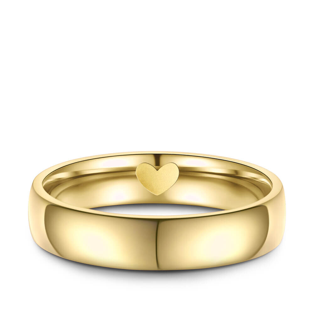 Partnerringe Trauring Edelstahl Gold mit Herz Marrya ES-30