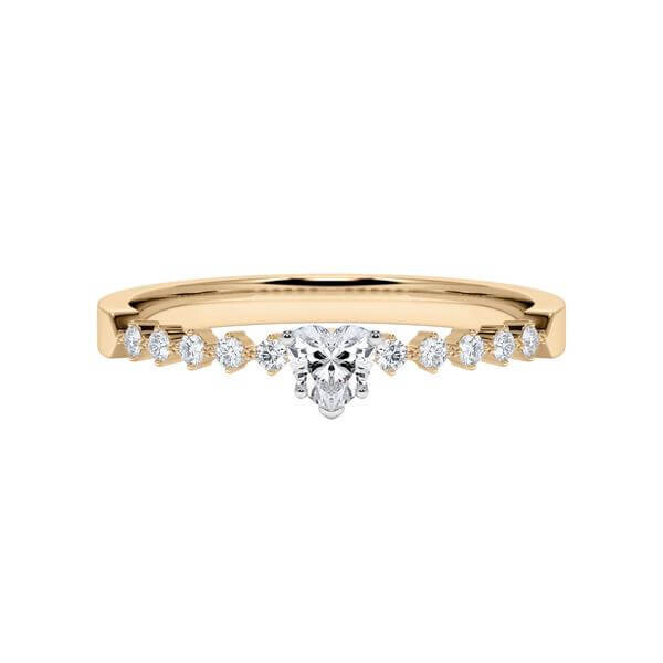 Verlobungsring Herz Diamant Roségold 375 & Weißgold 375 zus. 0,300ct. Rubin 1794