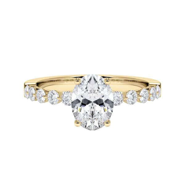 Diamantring Gelbgold 375 Oval Diamant zus. 1,400ct. Rubin RU-1788