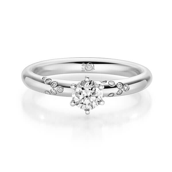 Diamantring Weißgold 333 zus. 0,470 ct, Lab-Grown & tw,si Brillant Rubin RU-1719-7