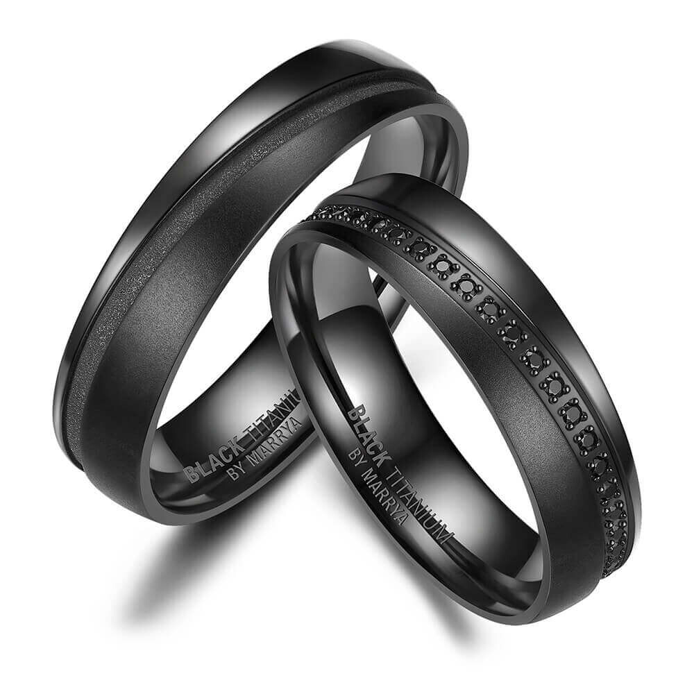 Black Titanium Ringe Marrya BT-08