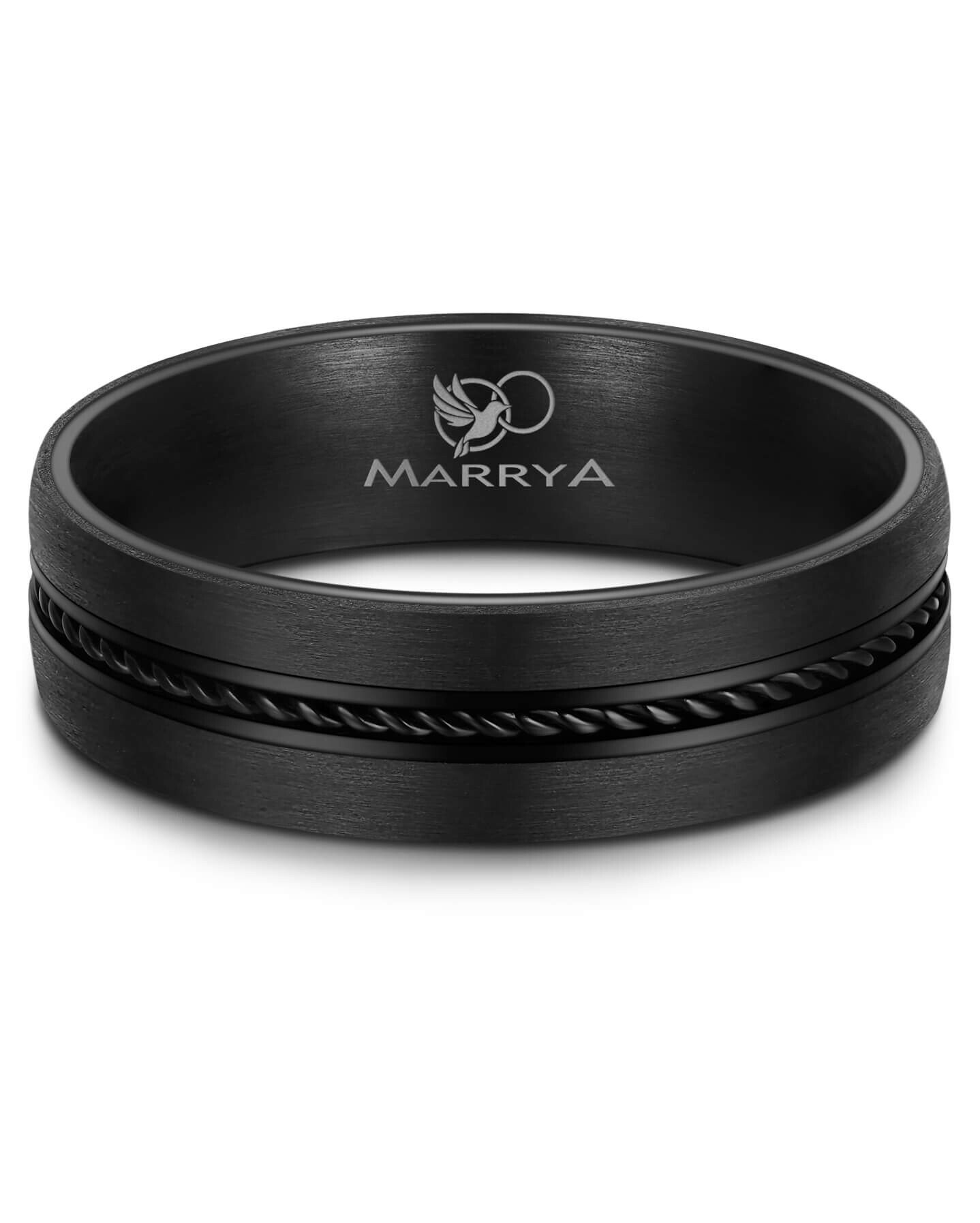 Partnerring Edelstahl Carbon schwarz CA-01