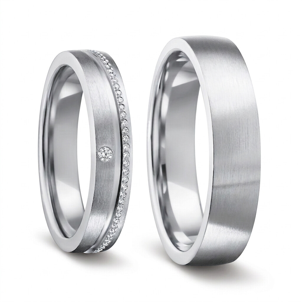 Partnerringe Silber 925 Perlfuge Zirkonia Bedra 90061