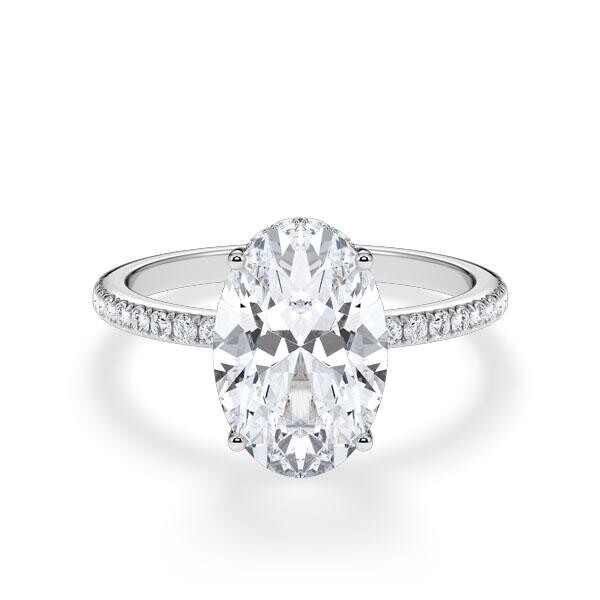 Verlobungsring Weißgold 750/- zus. 3,310 ct, LAB - e, vs2 & tw, vs - RU-1902-1