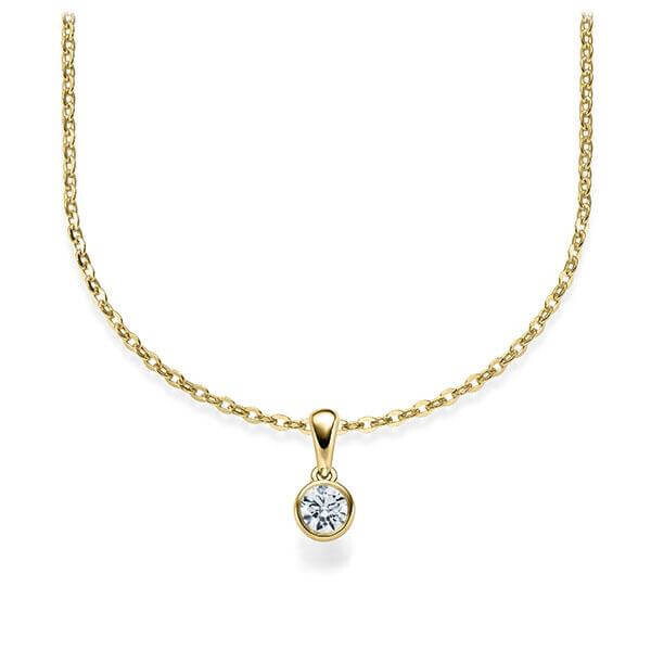 Collier Gelbgold 585 Brillant zus. 0,100 ct, tw, si Rubin RU-1579-2