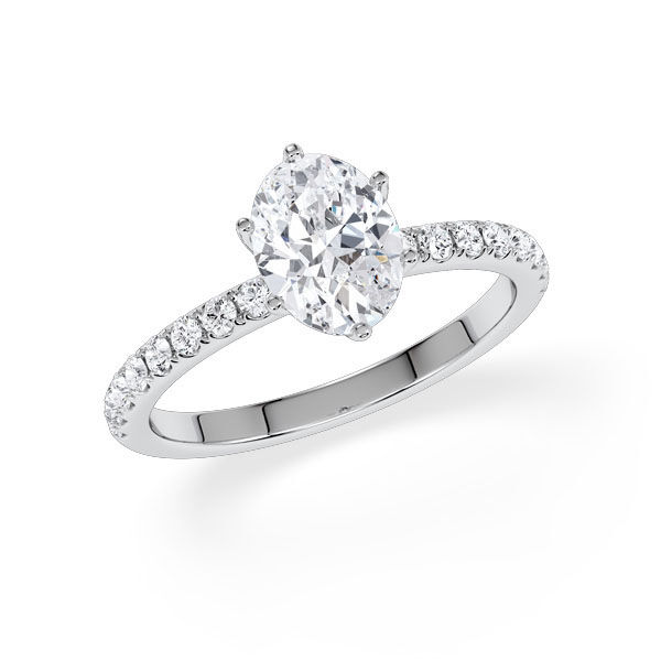 Hollywood Ring Oval Diamant Platin Rubin 1883