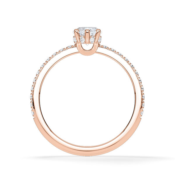 Ring Classic Hidden Halo Marquise Diamant Rotgold Rubin 1901