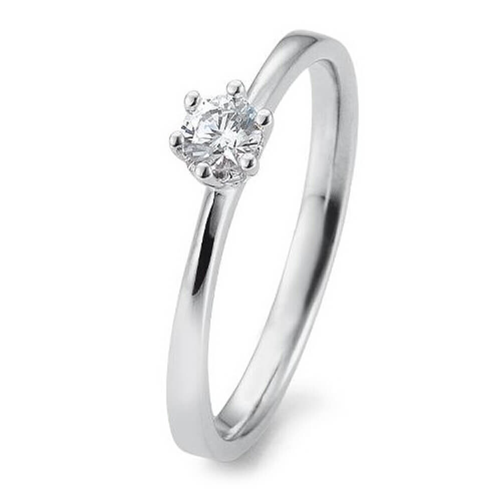 Verlobungsring aus Platin mit Lab-Grown Brillant in 6er Krappe