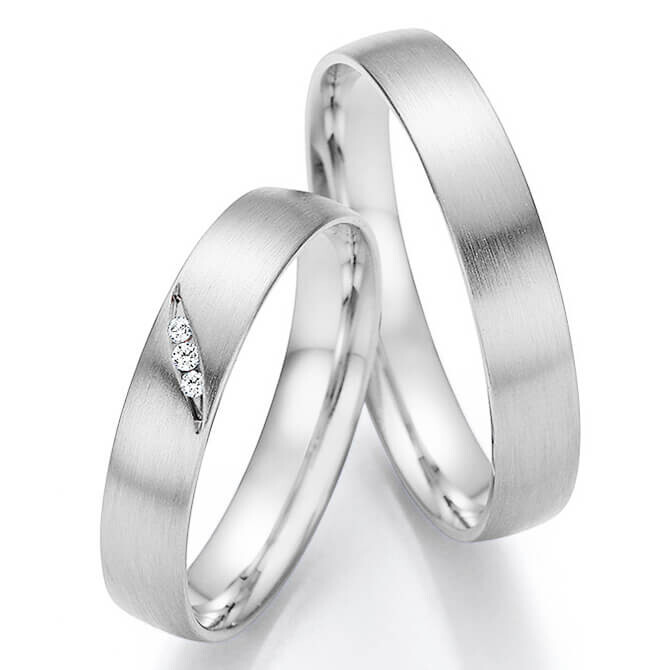 Collection Ruesch Trauringe Weißgold Brillant 66/61130 & 66/61140