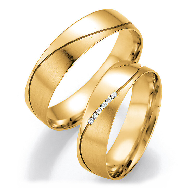 Collection Ruesch Trauringe Gelbgold Brillant 66/30130 & 66/30140