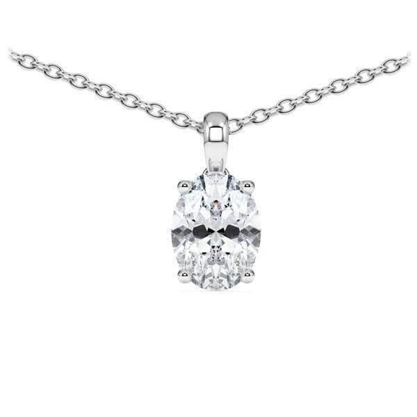 Collier Platin 950 Oval Diamant zus. 1,000 ct, tw, vs Rubin RU-1782-16