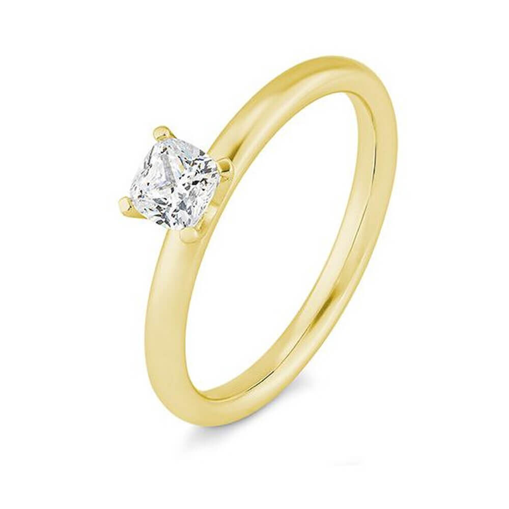 Verlobungsring Cushion Gelbgold Lab-Grown Diamant Breuning