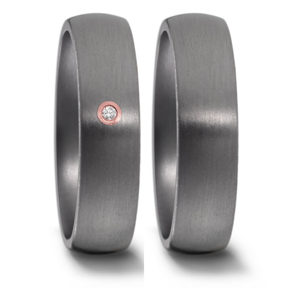 Trauringe Tantal Rotgold 750 Brillant TeNo 59612