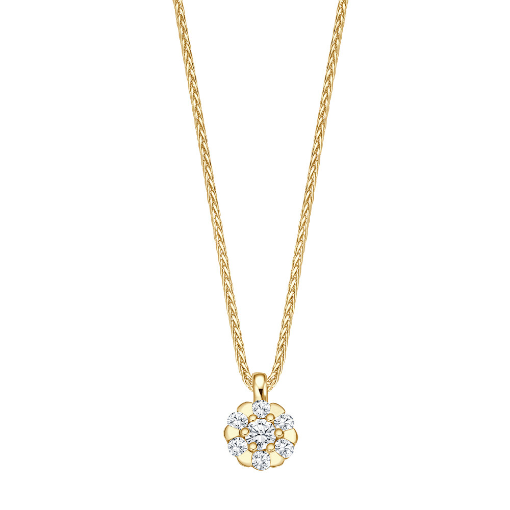bellaluce Halskette Flower mit Anhänger Weißgold 333 Brillant 0.100 ct.