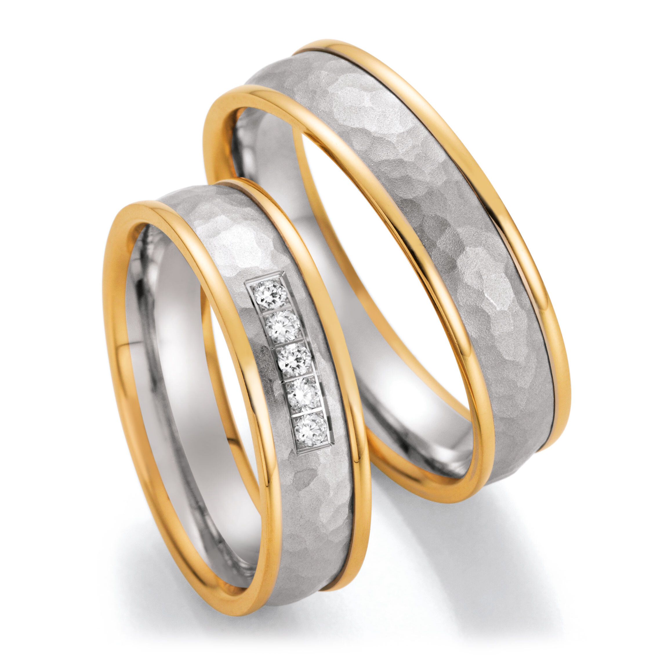 Ruesch Trauringe 66/37010 & 66/37020 Weißgold & Gelbgold